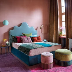 Carlotta Oddone Runner da letto Damasco Blooming Blue & Green> Coperte