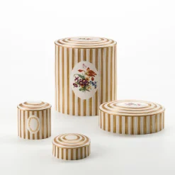 Cattin Porcellane Scatola Belle Epoque a righe dorate> Scatole