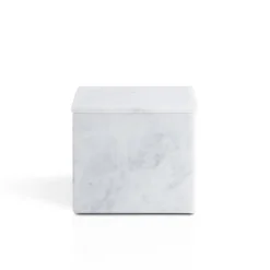 FiammettaV Home Collection Scatola cubica in marmo bianco di Carrara con coperchio> Scatole