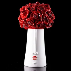 Patrizia Italiano Scatola Decorativa in Ceramica Rossa Il Papavero Testa Fiorita><noscript><img width=