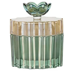 Creart Scatola di vetro verde Doge con coperchio> Scatole