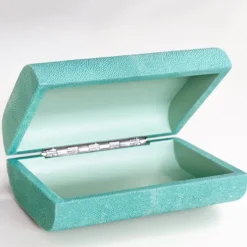 Extroverso Scatola galuchat ovale in turchese> Scatole