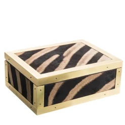 Selezioni Domus Scatola in Pelle di Zebra e Ottone Memories> Scatole