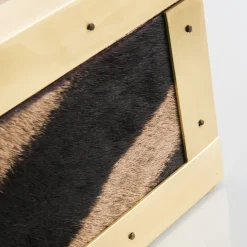 Selezioni Domus Scatola in Pelle di Zebra e Ottone Memories><noscript><img width=