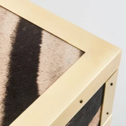 Selezioni Domus Scatola in Pelle di Zebra e Ottone Memories><noscript><img width=