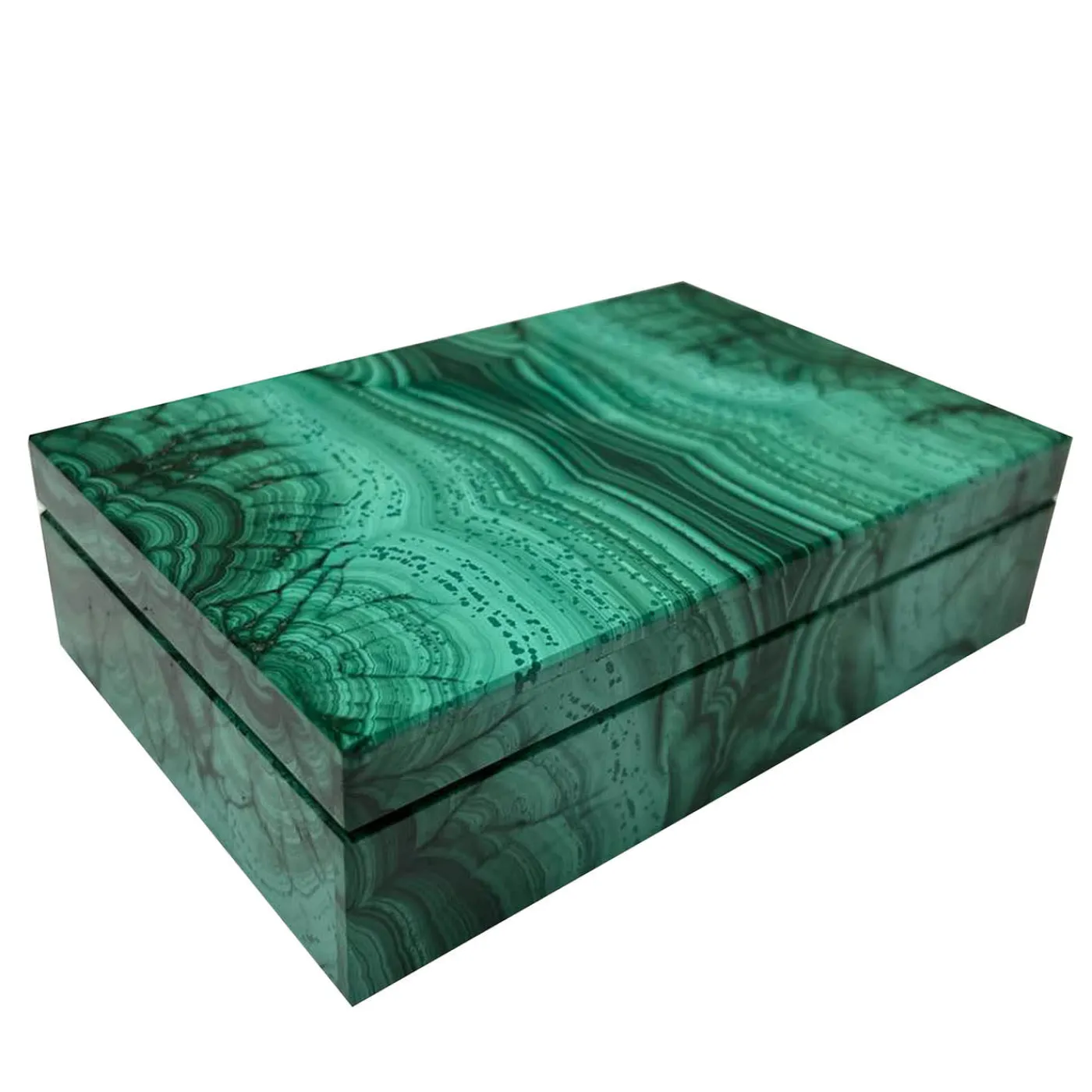 Obsydian Stone Scatola per gioielli in malachite Bahria> Portagioie