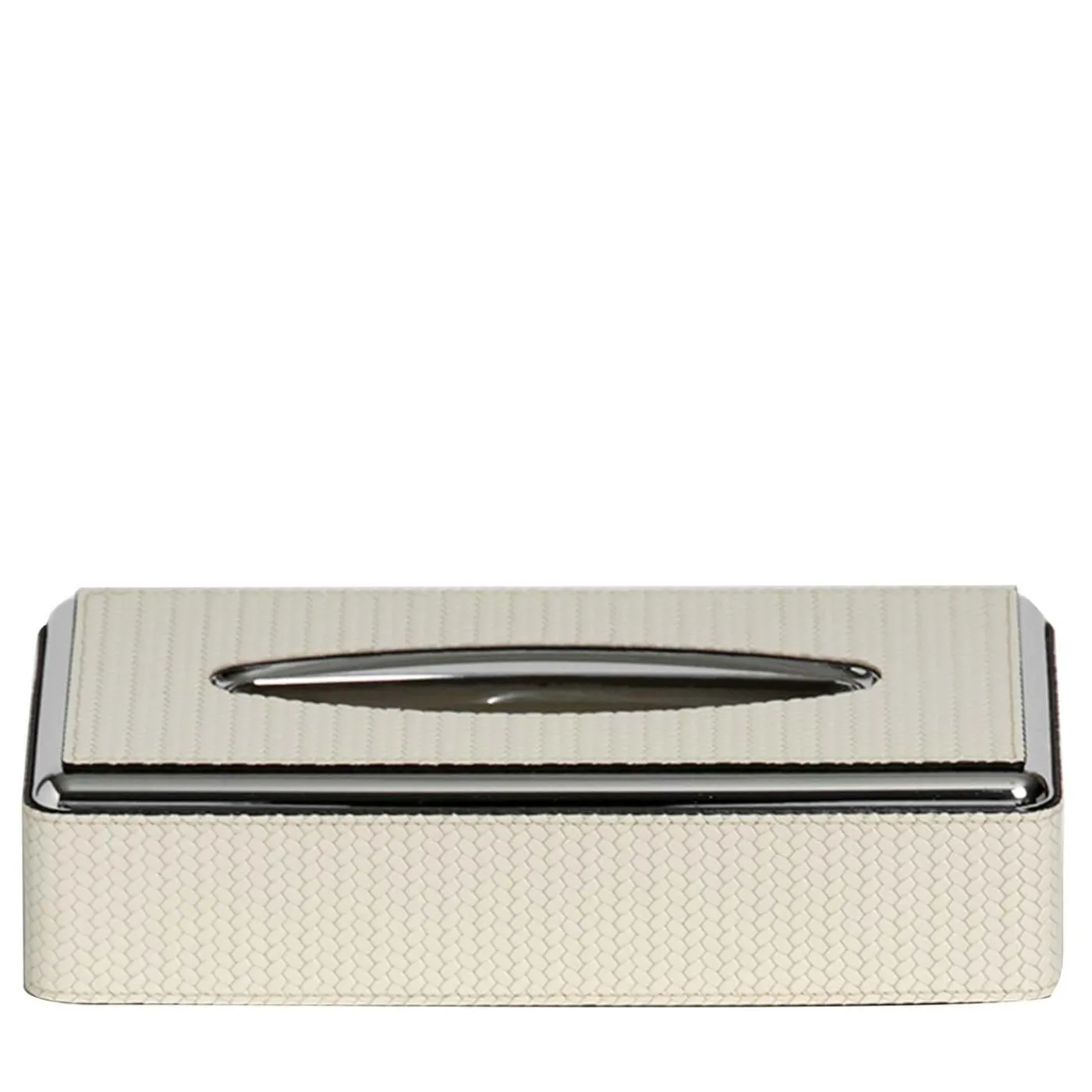 Pinetti Scatola per tessuti in pelle bianca> Arredo Bagno