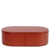 Cassigoli Scatola piccola con coperchio Oltrarno in legno e pelle rossa persiana> Scatole