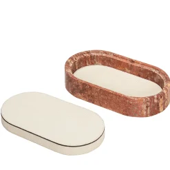 Giobagnara Scatola piccola in pelle e marmo Giza #1> Arredo Bagno