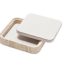 Giobagnara Scatola quadrata in pelle e marmo Giza #11> Scatole