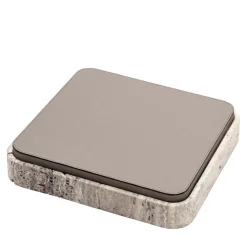 Giobagnara Scatola quadrata in pelle e marmo Giza #1> Scatole