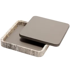 Giobagnara Scatola quadrata in pelle e marmo Giza #1> Scatole