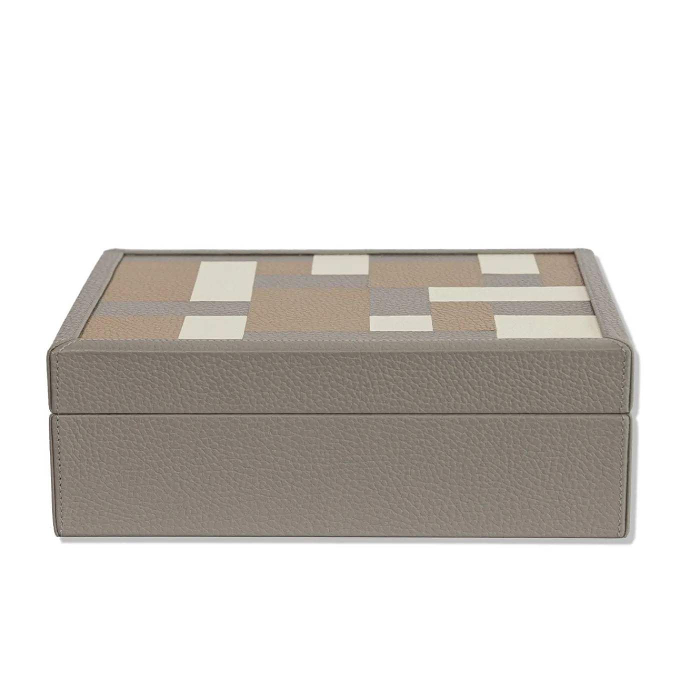 Cassigoli Scatola Ravenna in legno e pelle grigia luna> Scatole