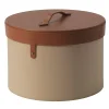 Casa Covre Scatola Ronda in Pelle Beige> Scatole