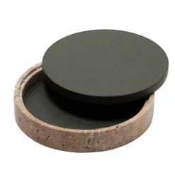 Giobagnara Scatola rotonda in pelle e marmo Giza #12> Scatole