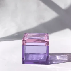 Studio Bojola Scatola Viola Chiaro In Cristallo Palmi> Scatole