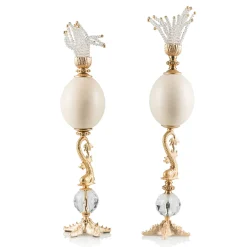 Selezioni Domus Scultura Decorativa con Uovo di Struzzo e decorazioni><noscript><img width=