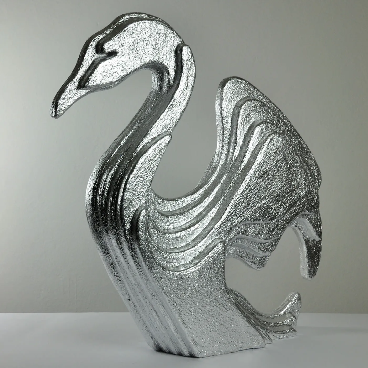 PB Studio Artigiano Scultura di cigno d'argento> Statuine