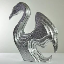 PB Studio Artigiano Scultura di cigno d'argento><noscript><img width=