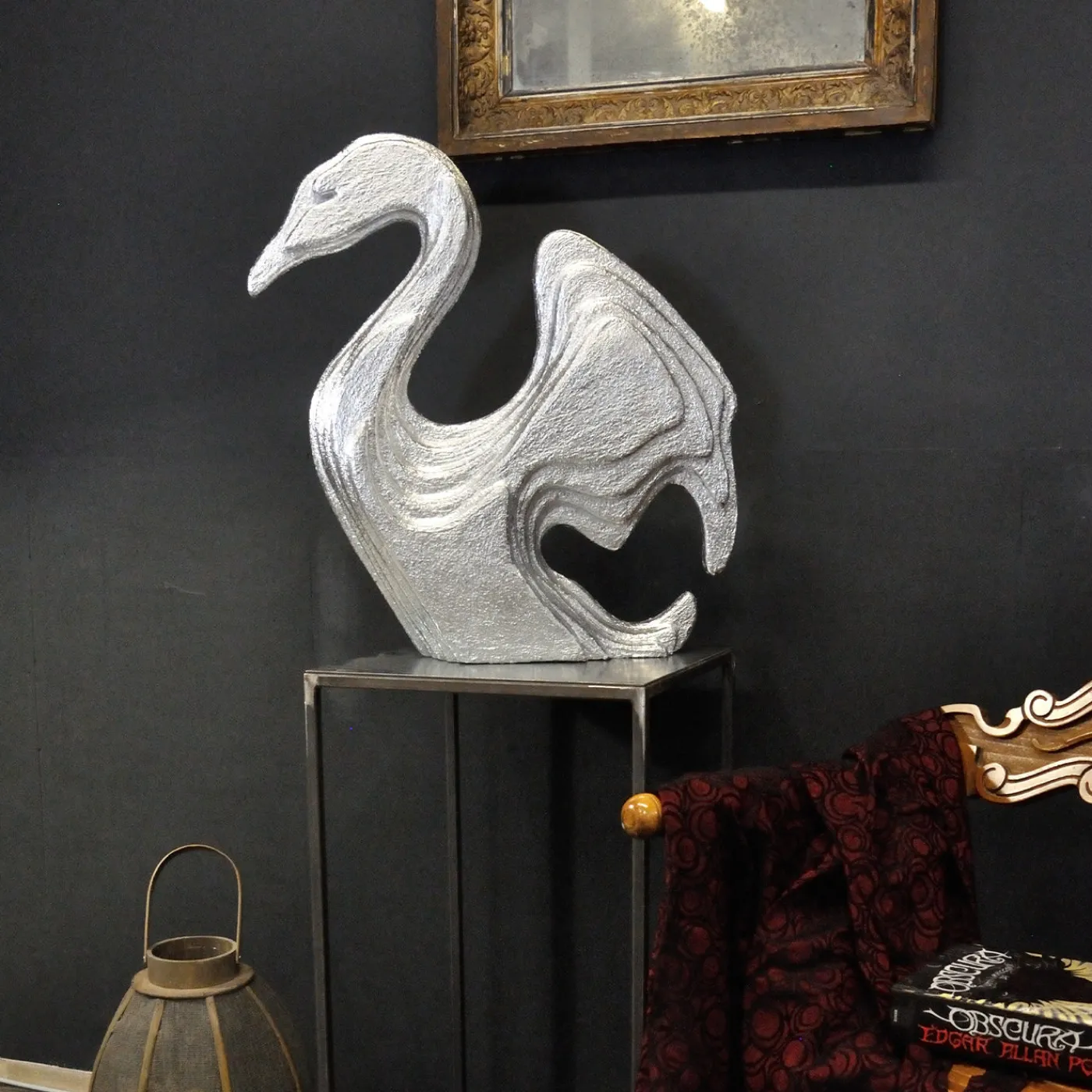 PB Studio Artigiano Scultura di cigno d'argento> Statuine