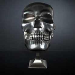 VGnewtrend Scultura di teschio nera e argento><noscript><img width=
