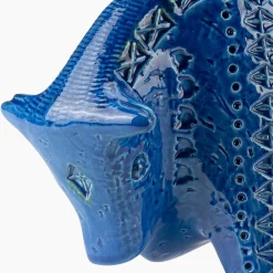 Bitossi Ceramiche Scultura di toro blu di Aldo Londi><noscript><img width=