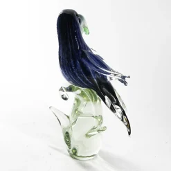 Madeforsoul Scultura di Tucano in Vetro di Murano Trasparente, Verde e Blu><noscript><img width=