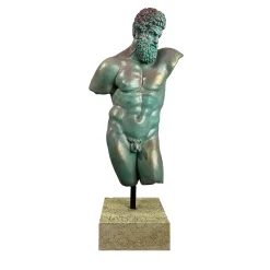 Fonderia Artistica Ruocco Scultura Ercole Farnese Frammento in bronzo con patina verde> Sculture Decorative