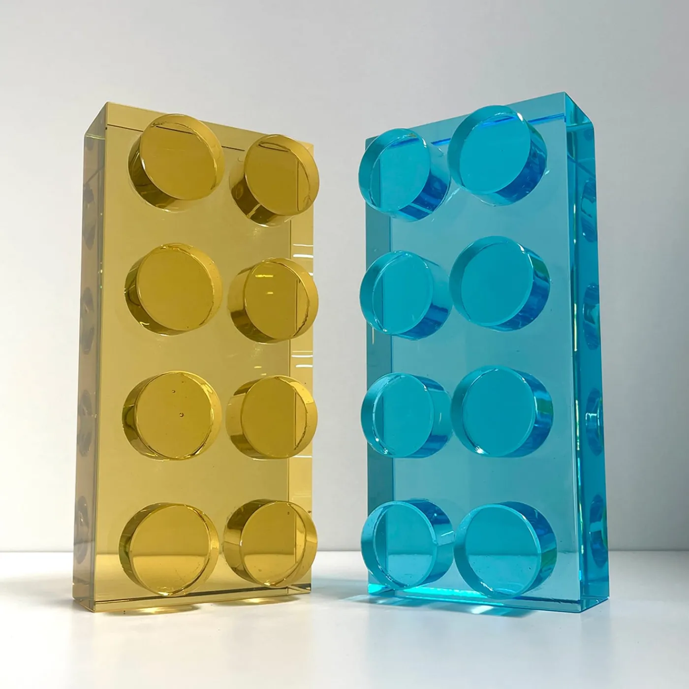 Ghirò Studio Scultura in cristallo giallo Brick realizzata a mano> Sculture Decorative