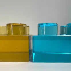 Ghirò Studio Scultura in cristallo giallo Brick realizzata a mano><noscript><img width=