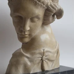 Todini Sculture Scultura in marmo Cleopatra Egiziano Giallo fauno dormiente con base><noscript><img width=