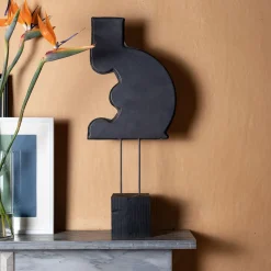 DareForma Scultura in pelle grigia Il Monaco> Statuine