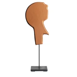 DareForma Scultura in pelle marrone Il capo> Statuine