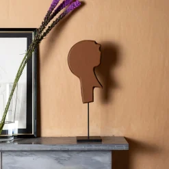 DareForma Scultura in pelle marrone Il capo> Statuine