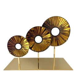 Ghirò Studio Scultura in vetro ambrato a tre occhi> Sculture Decorative