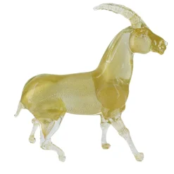 Madeforsoul Scultura in vetro di Murano con stambecco dorato> Statuine