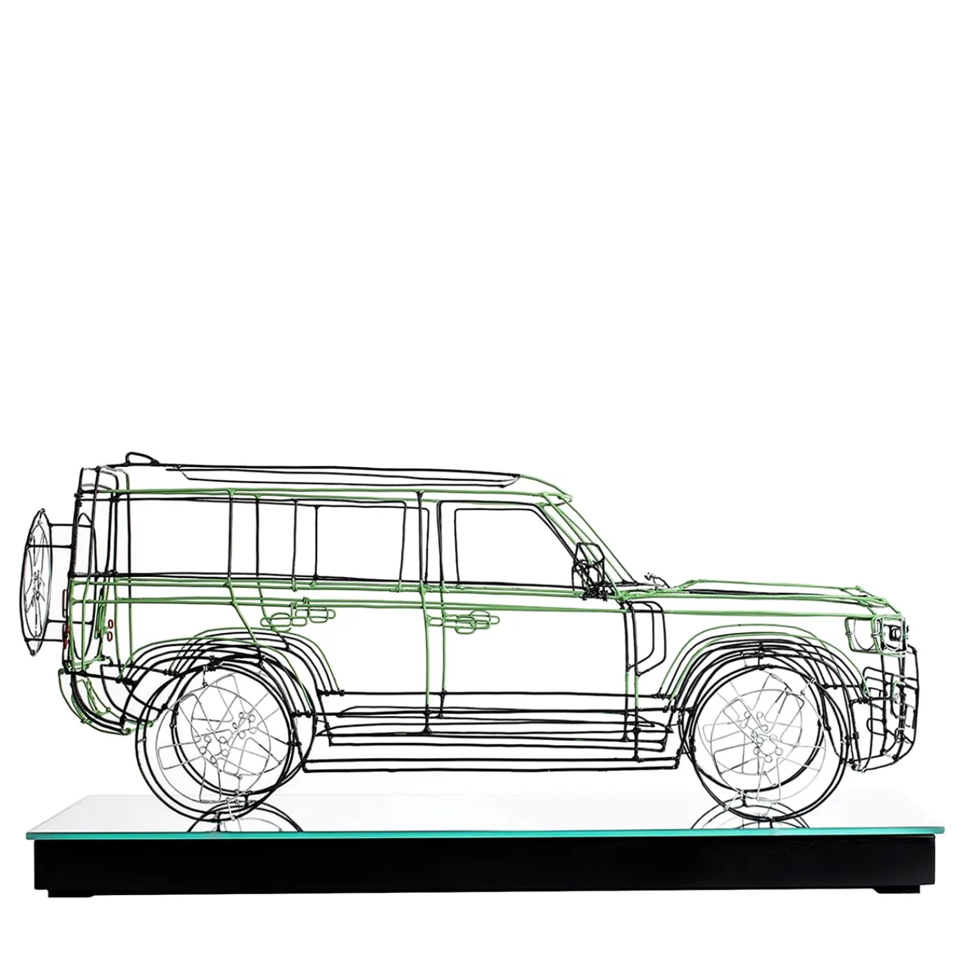 Profilo Scultura Land Rover in filo metallico> Statuine