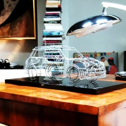 Profilo Scultura Mini Cooper in filo metallico><noscript><img width=