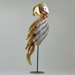 PB Studio Artigiano Scultura policroma di pappagallo magico> Statuine