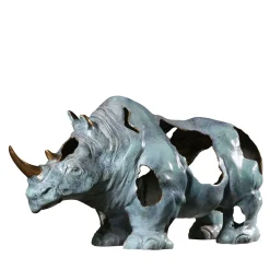 Fonderia Artistica Ruocco Scultura Rinoceronte Frammento in bronzo> Sculture Decorative