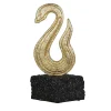 PB Studio Artigiano Scultura Serpente Dorato Con Base In Scaglie Di Marmo> Statuine