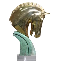 Fonderia Artistica Ruocco Scultura testa di cavallo Moderna in bronzo> Statuine