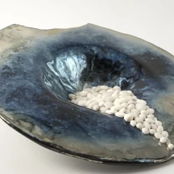 Design Center 1991 Scultura/piatto in ceramica policroma Incanto Notturno di Nino Basso><noscript><img width=