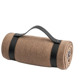 ADJ Style Set 2 Pezzi Coperta Tortora e Cintura in Pelle Nera> Coperte