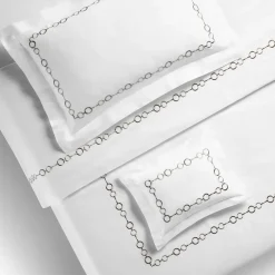 Biancoperla Set copripiumino ricamato Recoleta in Cotone Satinato Bianco> Biancheria Da Letto