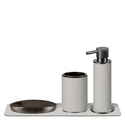 ADJ Style Set da bagno 4 pezzi in pelle Oyster> Arredo Bagno