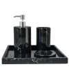 FiammettaV Home Collection Set da bagno rotondo in marmo nero di Marquina con vassoio Spa> Arredo Bagno