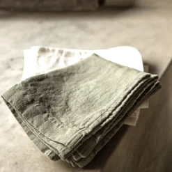 Once Milano Set di 4 asciugamani in lino color menta> Biancheria Da Bagno