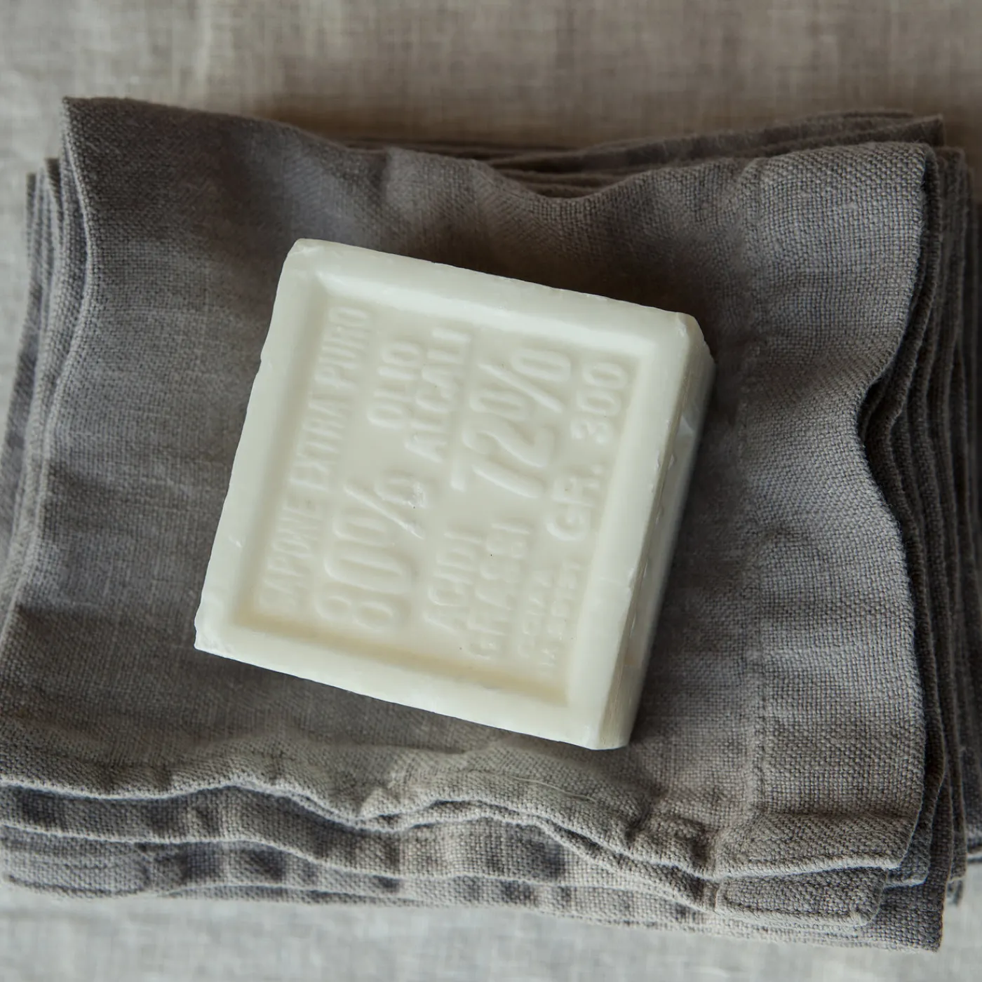 Once Milano Set di 2 asciugamani in lino blu chiaro con lunghe frange> Biancheria Da Bagno