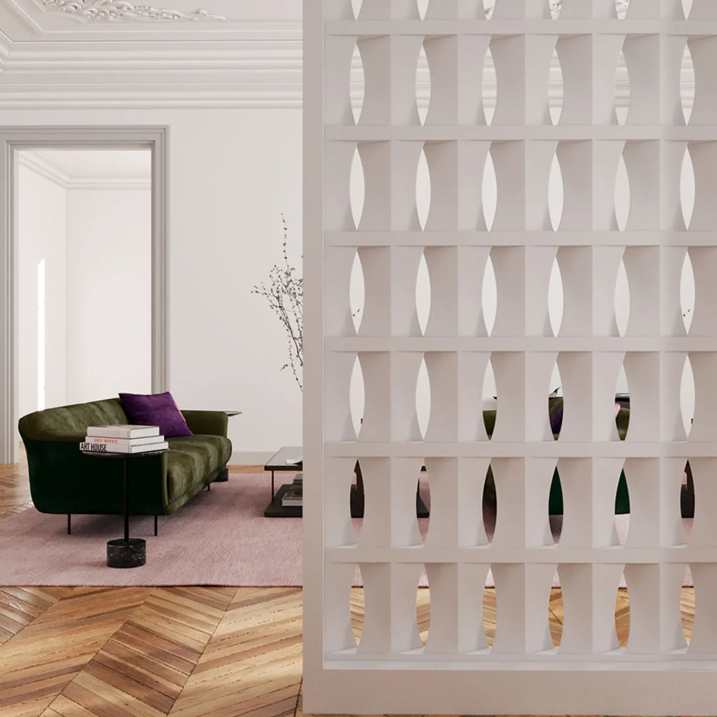 mg12 by Monica Geronimi Set di 15 Blocchi Brasilia in Gesso Bianco> Piastrelle E Pavimenti